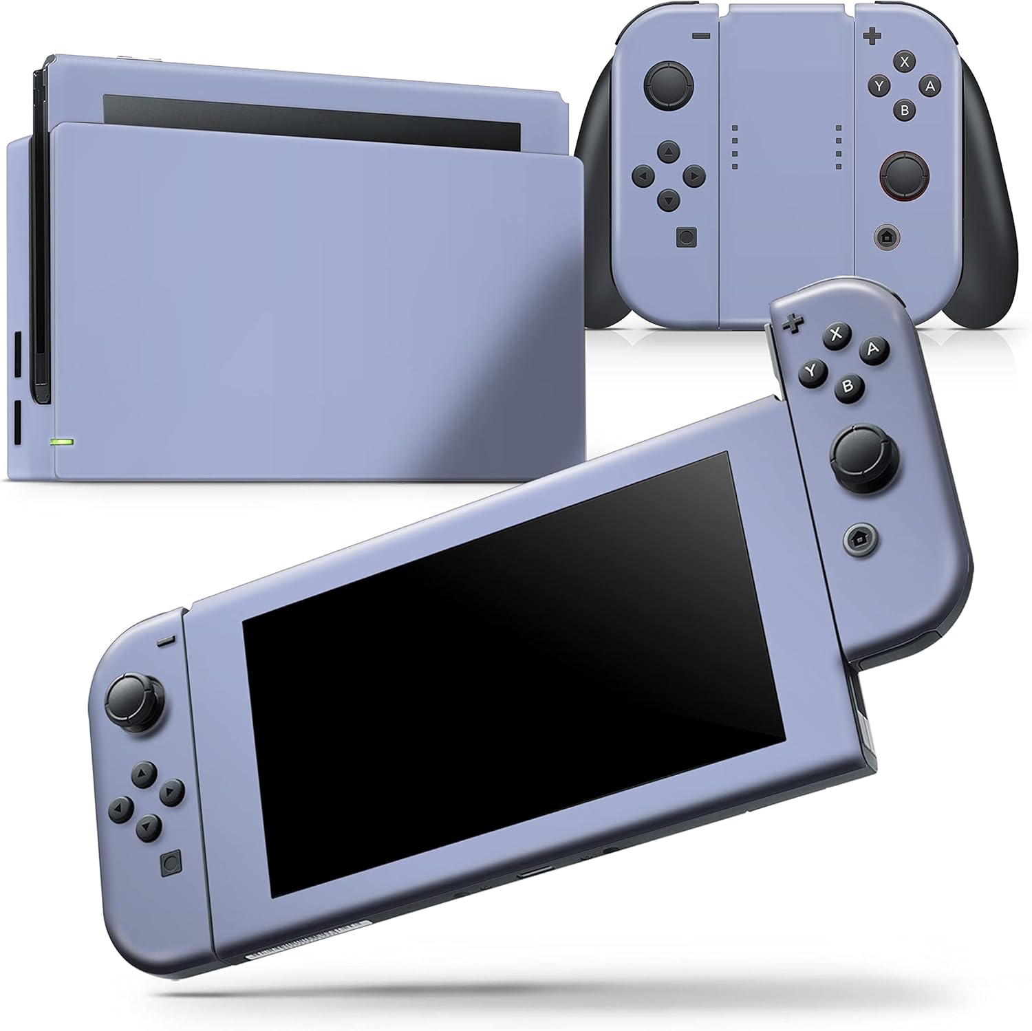 Design Skinz - Compatible with Nintendo Switch OLED Console + Joy-Con - Skin Decal Protective Scratch-Resistant Removable Vinyl Wrap Cover - Ash Blue Pastel Color