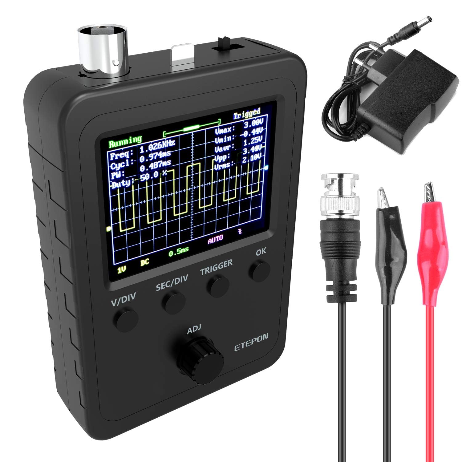Osciloscopio Digital con Sonda de Cable Bnc-Clip (EM001)