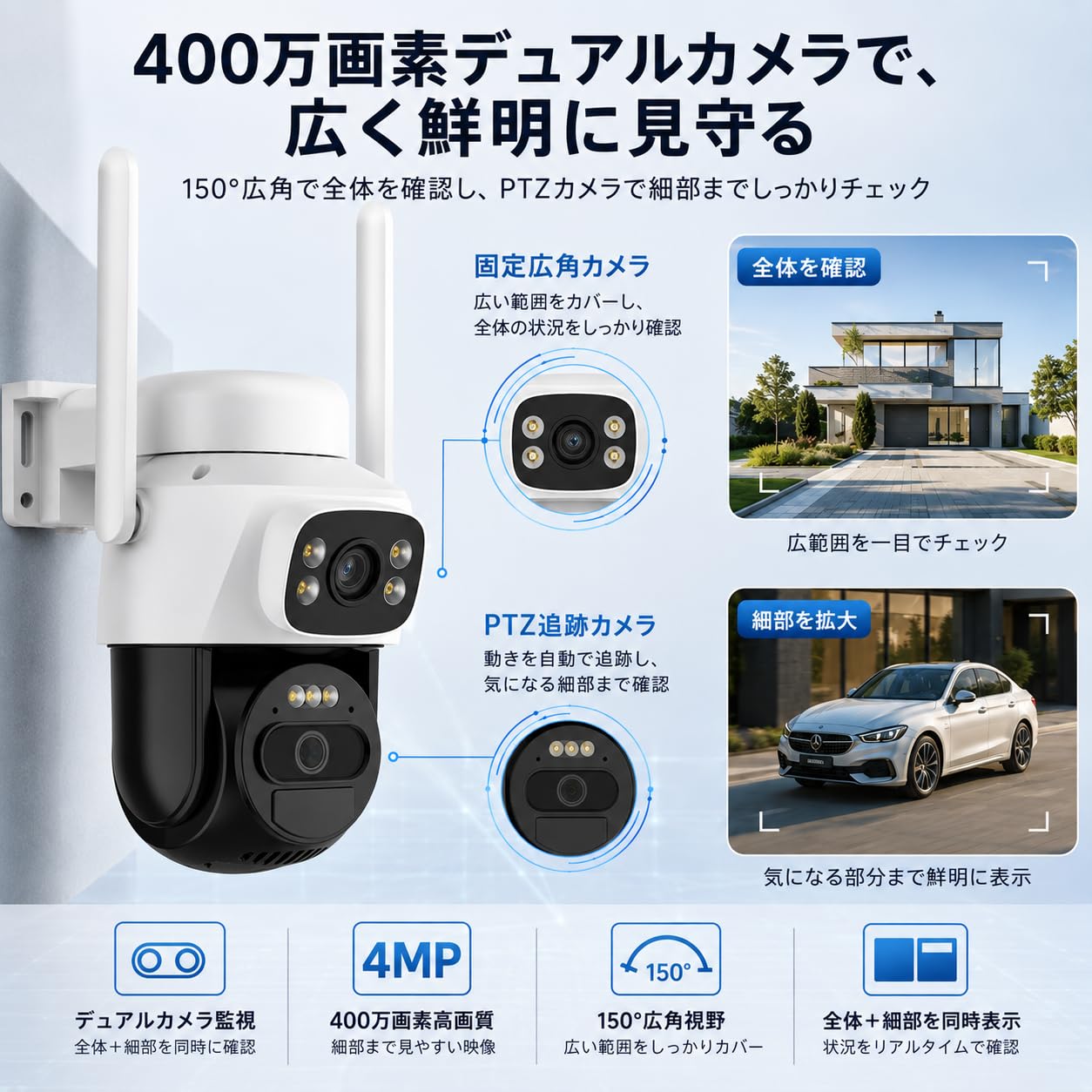 Amazon.co.jp: ZAIDER 防犯カメラ 屋外 ソーラー ワイヤレス 監視