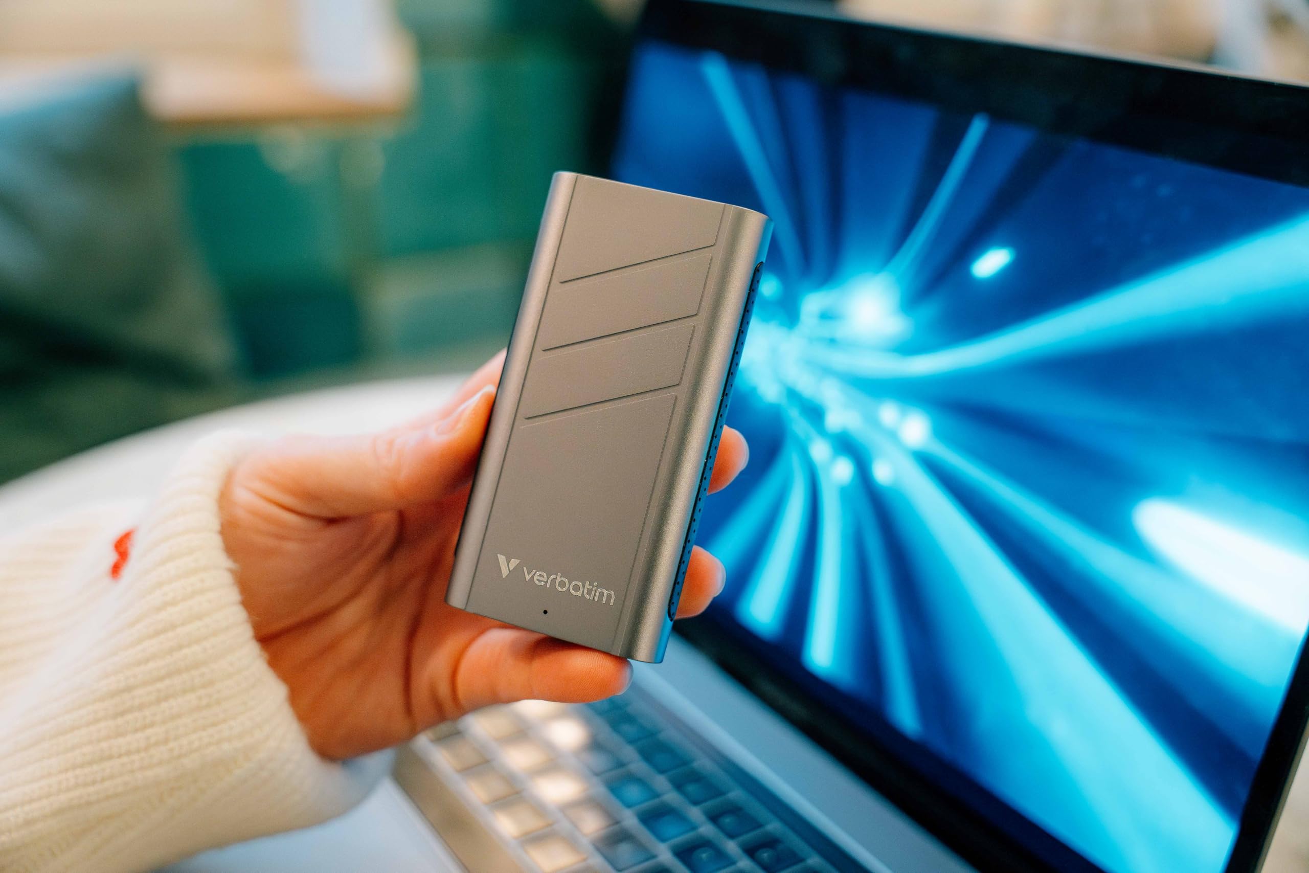 Disco Ssd Esterno - Verbatim - Turbometal - 2 Tb - Grigio