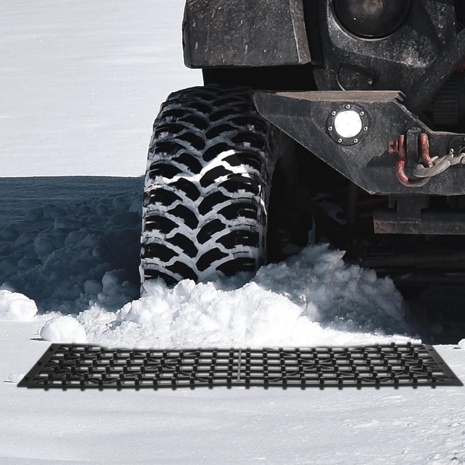 Cabilock Planche de Traction pour Voitures 2 Pièces Anti-dérapante en Plastique Pliable, Tapis de Récupération Pneus pour Boue et Sable, Accessoire Sécurité Automobile