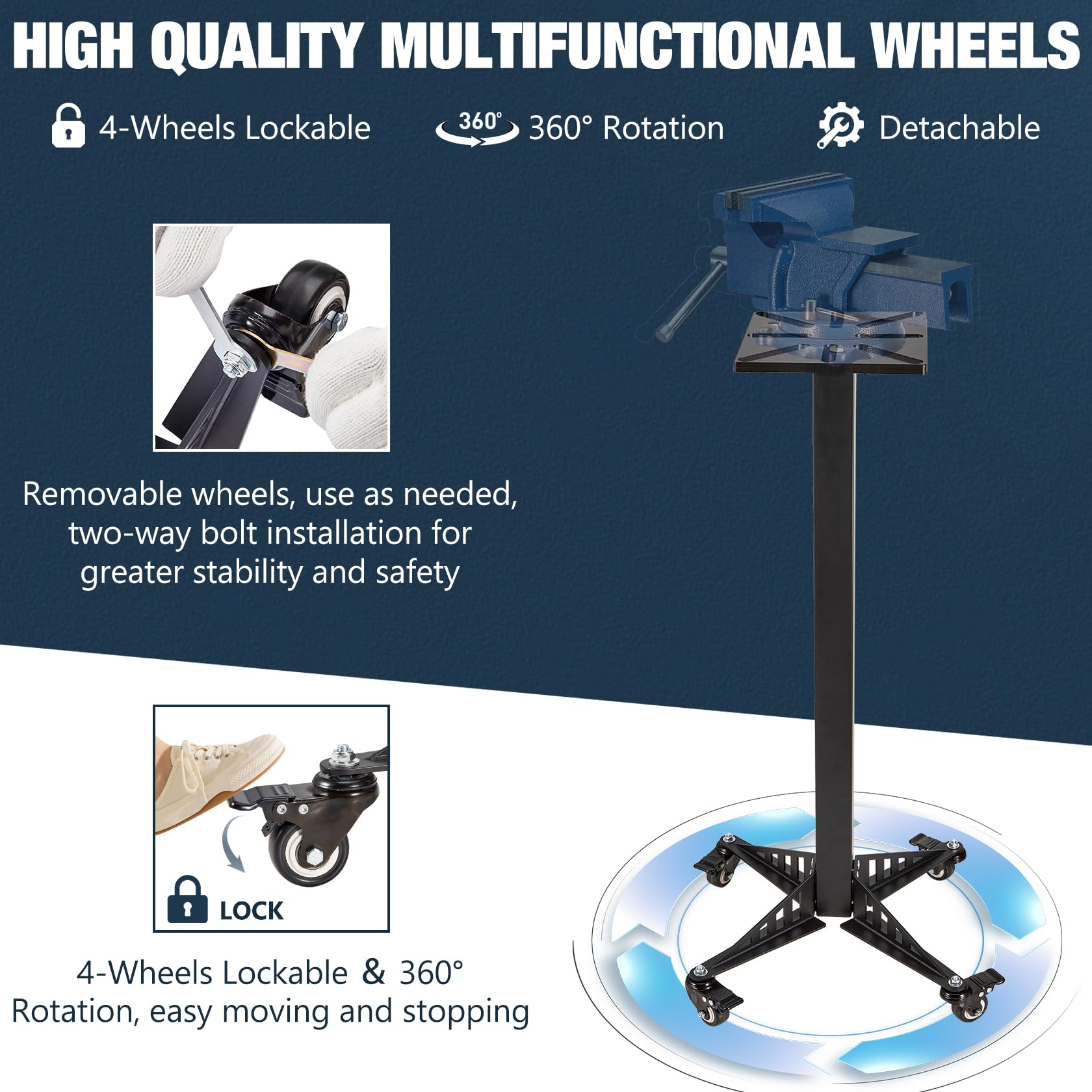 Bench Grinder Stand - Heavy Duty & Stable -3