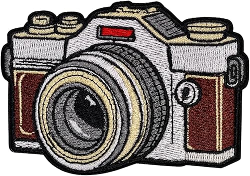 Parche vintage para planchar para cámara, 2.5 pulgadas, parches retro coloridos y geniales - Parches vintage bordados para mochilas