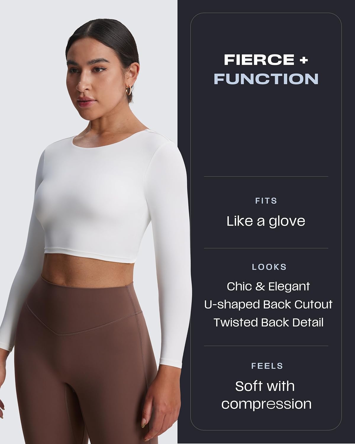 Aoxjox Long Sleeve Crop Tops for Women Emma Twist Back Workout Cropped T Shirt Top - Image 4