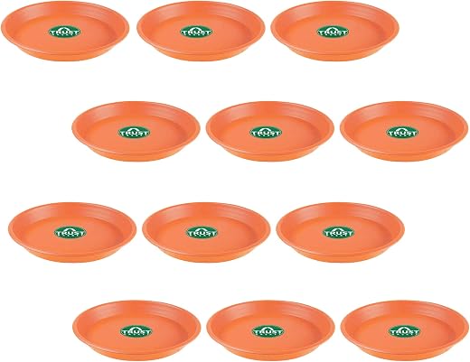 TrustBasket UV Treated Round Bottom Tray(Plate/Saucer) | Heavy Duty Highly Durable Plant saucer Gamla for Indoor Home Decor & Outdoor Balcony Garden