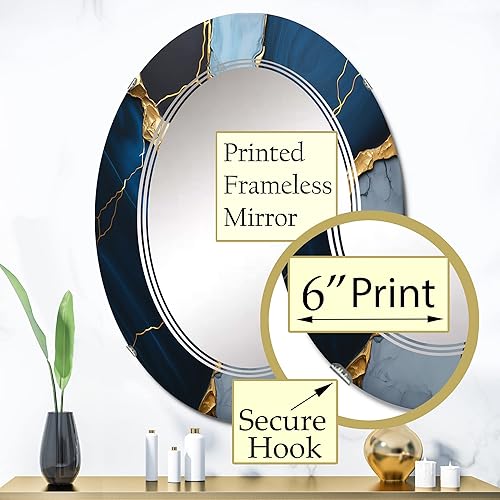 Miniatura 7 de Abstract Geode Blue III- Vanity Mirror, Bathroom Mirrors, Wall Mirrors for Living Room, Bedroom - Round Mirror - Large 24'x24', 32'x32'