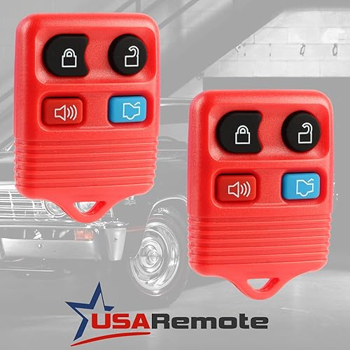 Miniatura 2 de Control remoto de entrada sin llave para Ford, Lincoln, Mercury, Mazda Mustang (rojo), juego de 2