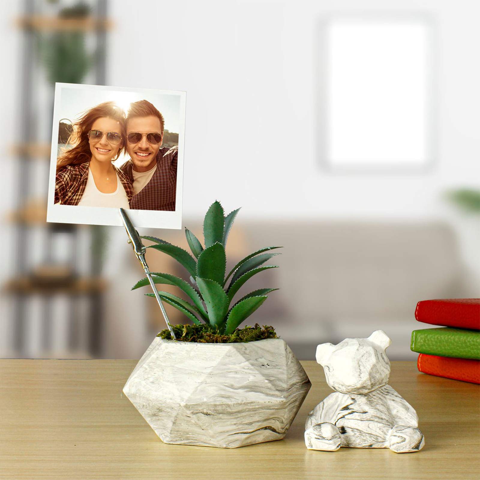 Iparalde Mini Handmade Succulent Flower Pot Modern Geometric Marble Looking With Picture Holding Tong For Desktop Candles Pens Hole Cactus Bonsai Planter Pots And Holder Container Buy Online In