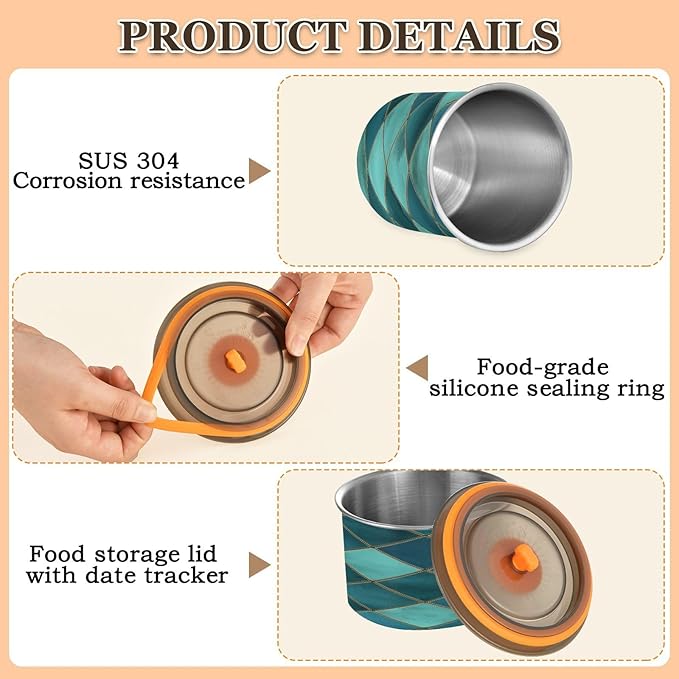 Dispensador Airtight de Acero Inoxidable KEEPREAL 500ml Teal miniatura 5