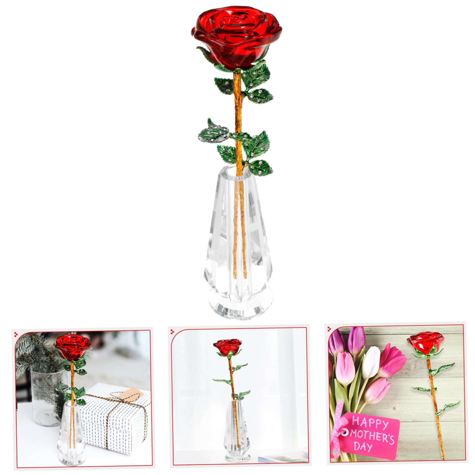 Alipis Decorazione Floreale Con Statuina Per La Sua Rosa Per La Festa Della Mamma