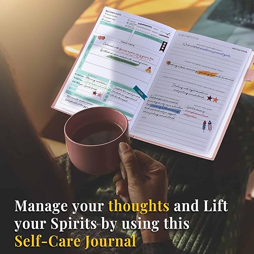 Miniatura 2 de Diario de salud mental, diario guiado y de ansiedad para mujeres, diario de cuidado personal de 91 días para practicar el pensamiento positivo,