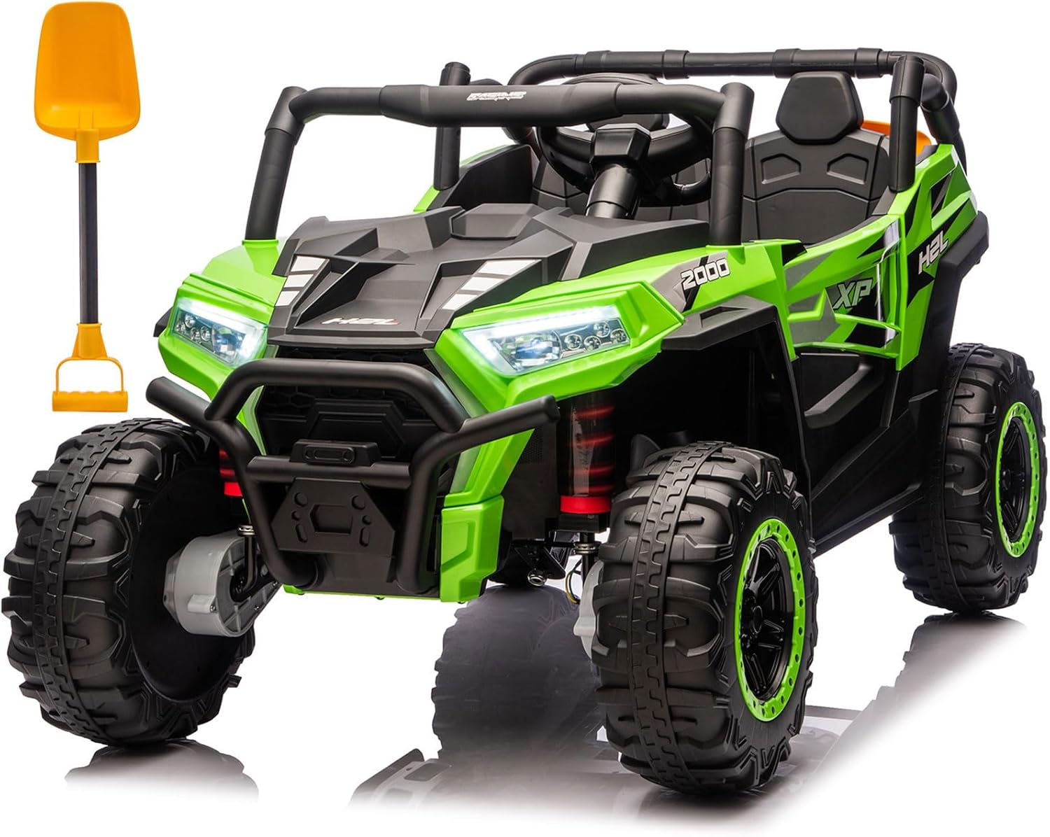 24V Car for Kids, 4WD Ride on Electric Cars, 4x4 Battery Powered Electric UTV for Boys Girls, 3 Speeds Off Road Truck with Bluetooth (Green)