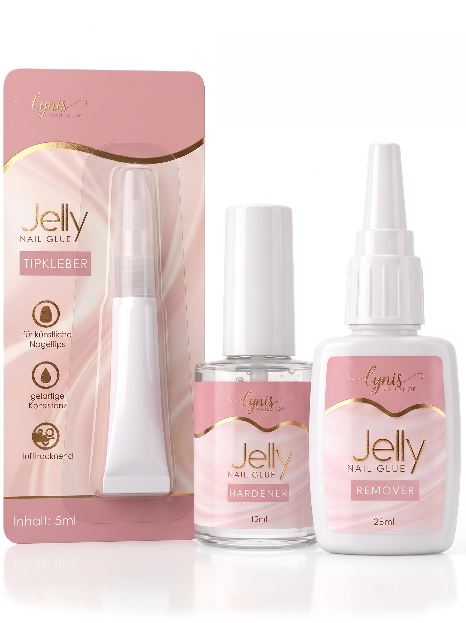 Jelly Glue Set, Nagelkleber, Remover & Aktivator, für Press On Nails