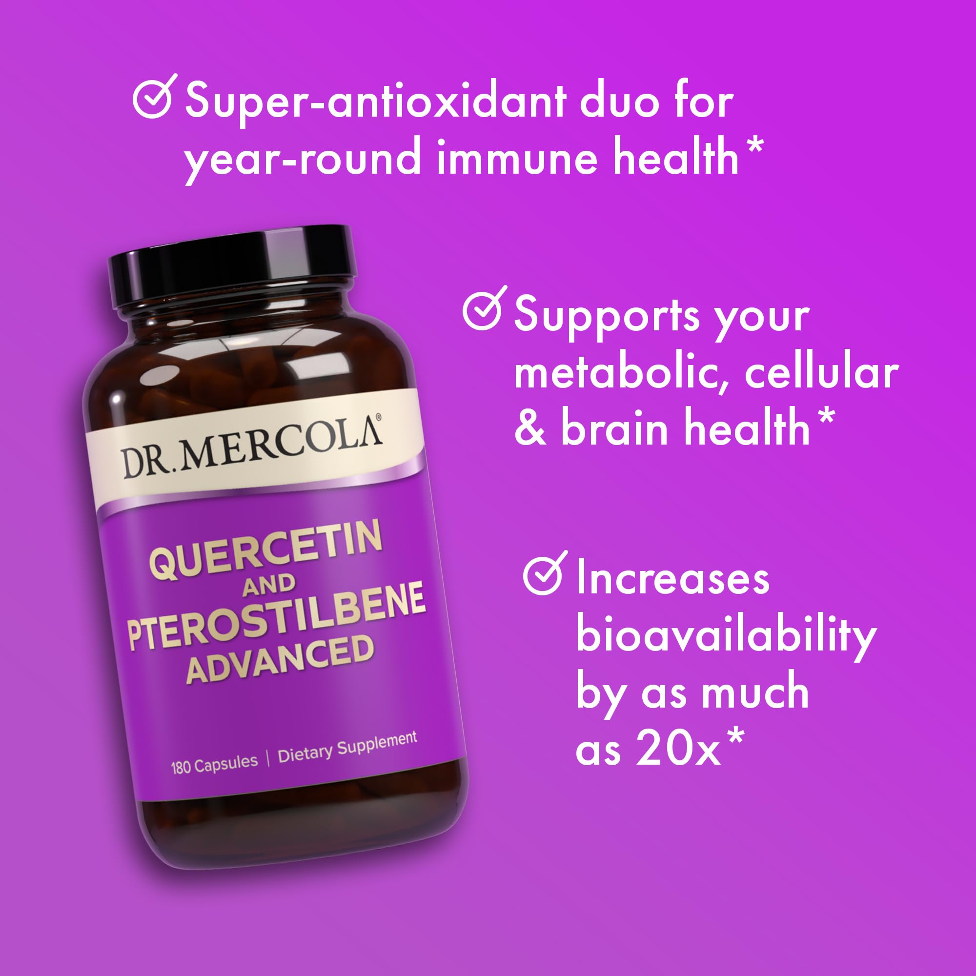 Dr. Mercola Quercetin & Pterostilbene Advanced, 500 mg, 180 Capsules — Amazon image 6