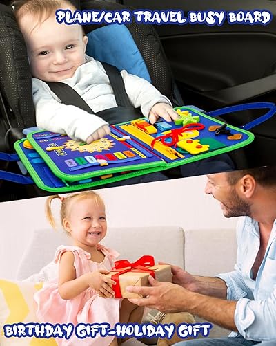 Miniatura 7 de Montessori - Juguete de tablero ocupado para niños de 2 a 4 años, regalo de cumpleaños perfecto para niños para aprender habilidades motoras finas,