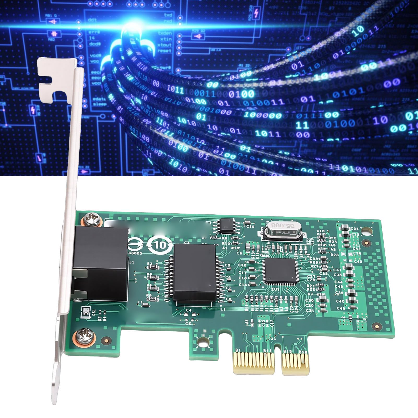 XUMIUZIY Carte Réseau Gigabit Ethernet, Interface PCIe 2.0 X1 RJ45 avec Contrôleur 210AT, Prise en Charge SUSE Freebsd, pour Serveurs, Ordinateurs de Bureau, Dispositifs de Contrôle