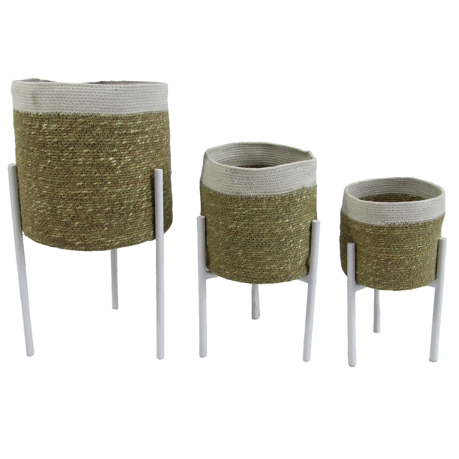 Pots en osier de qualité supérieure et métal blanc DRW