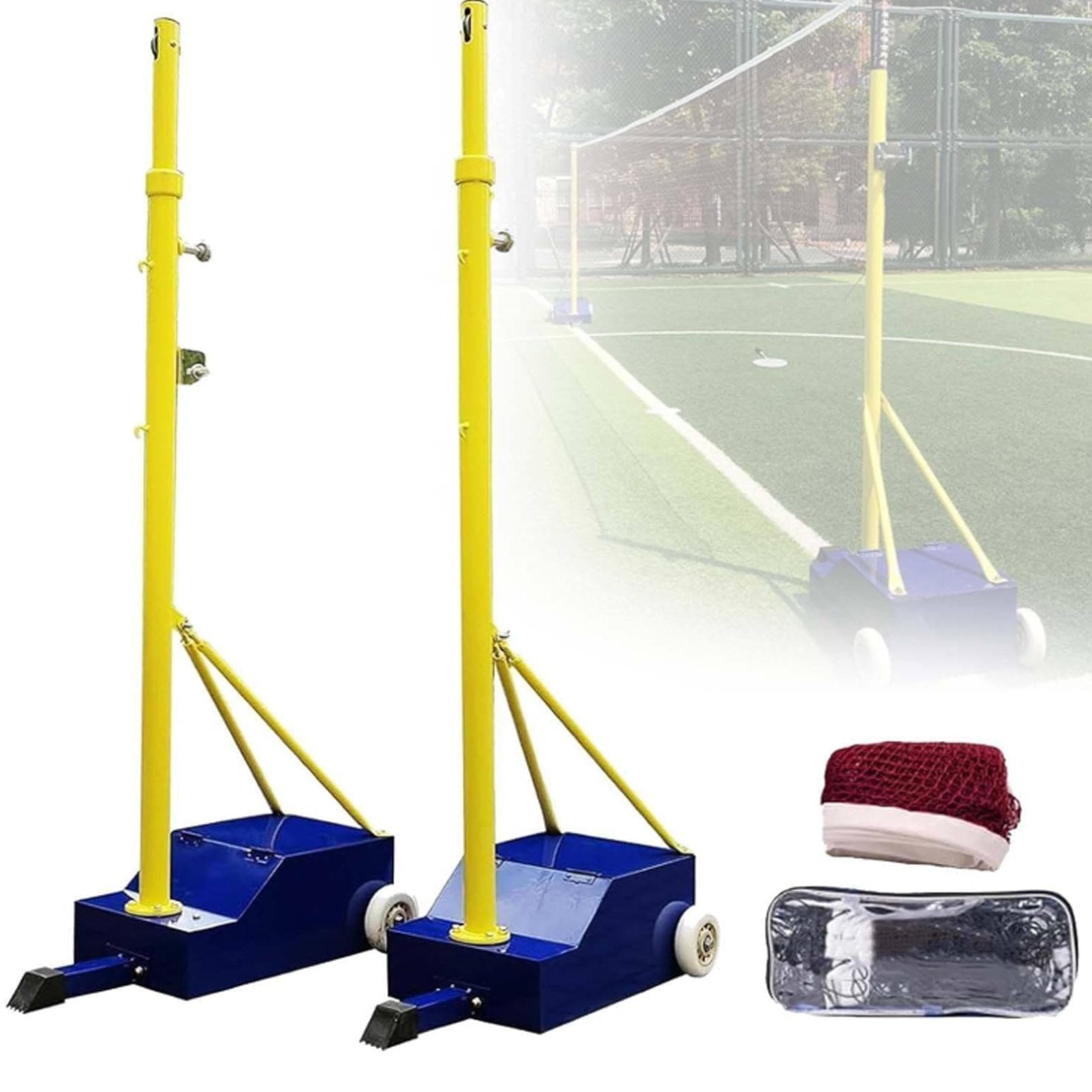 Poteaux de filet de badminton extérieur et support réglable jardin