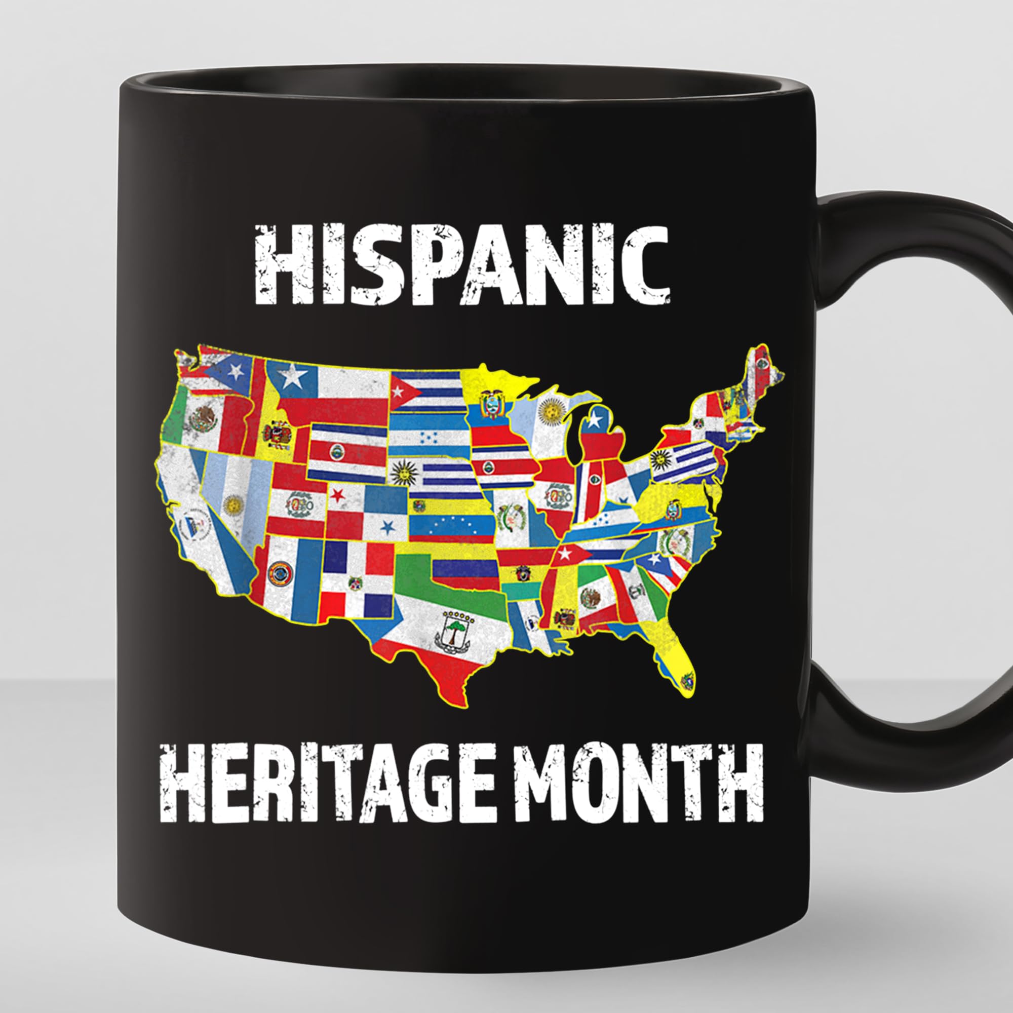 11oz Hispanic Heritage Month 2024 Coffee Mug, Mes Nacional De La Herencia Hispana Tea Cup, National Hispanic Heritage Month Gift Mug, Ceramic Glossy Mug Gift for Family, Friends, Coworkers