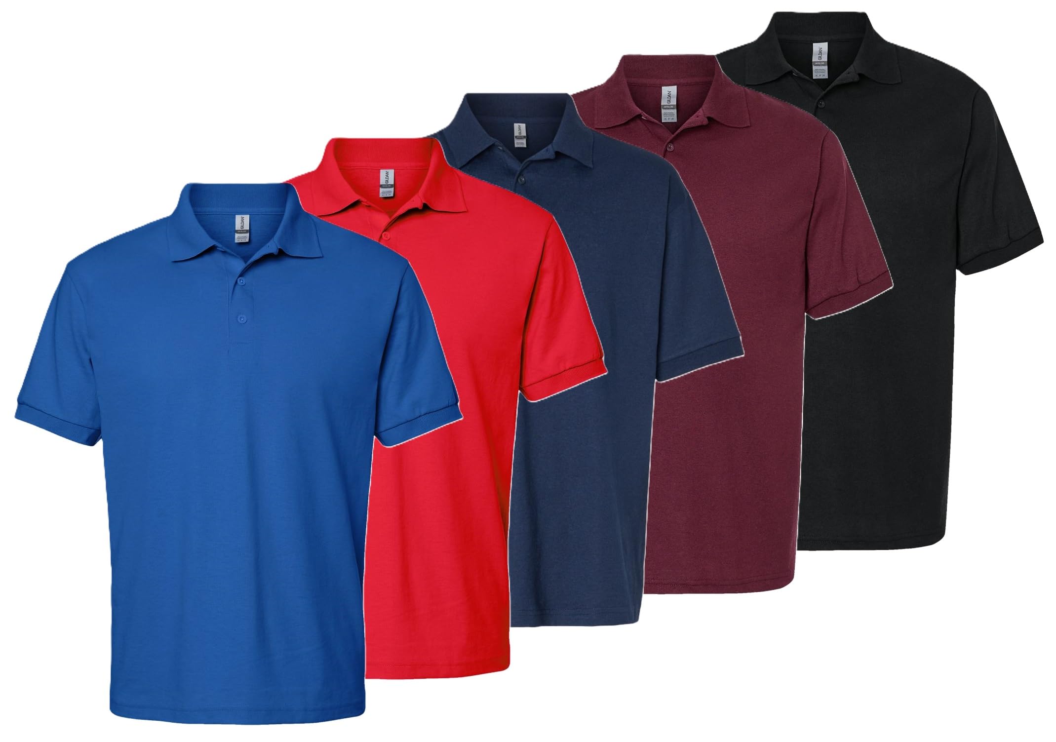 BEN KAUFMAN SALES CO Mens Polo Shirt 5-Pack | G3800 Ultra Cotton Pique Polo Shirts for Men 5-Pack
