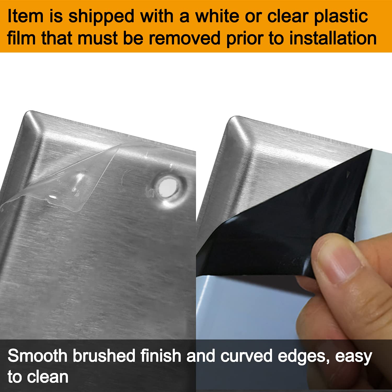 Silver UL Listed AntiCorrosion Stainless Steel Outlet Cover BESTTEN 1Gang MidSize No Device