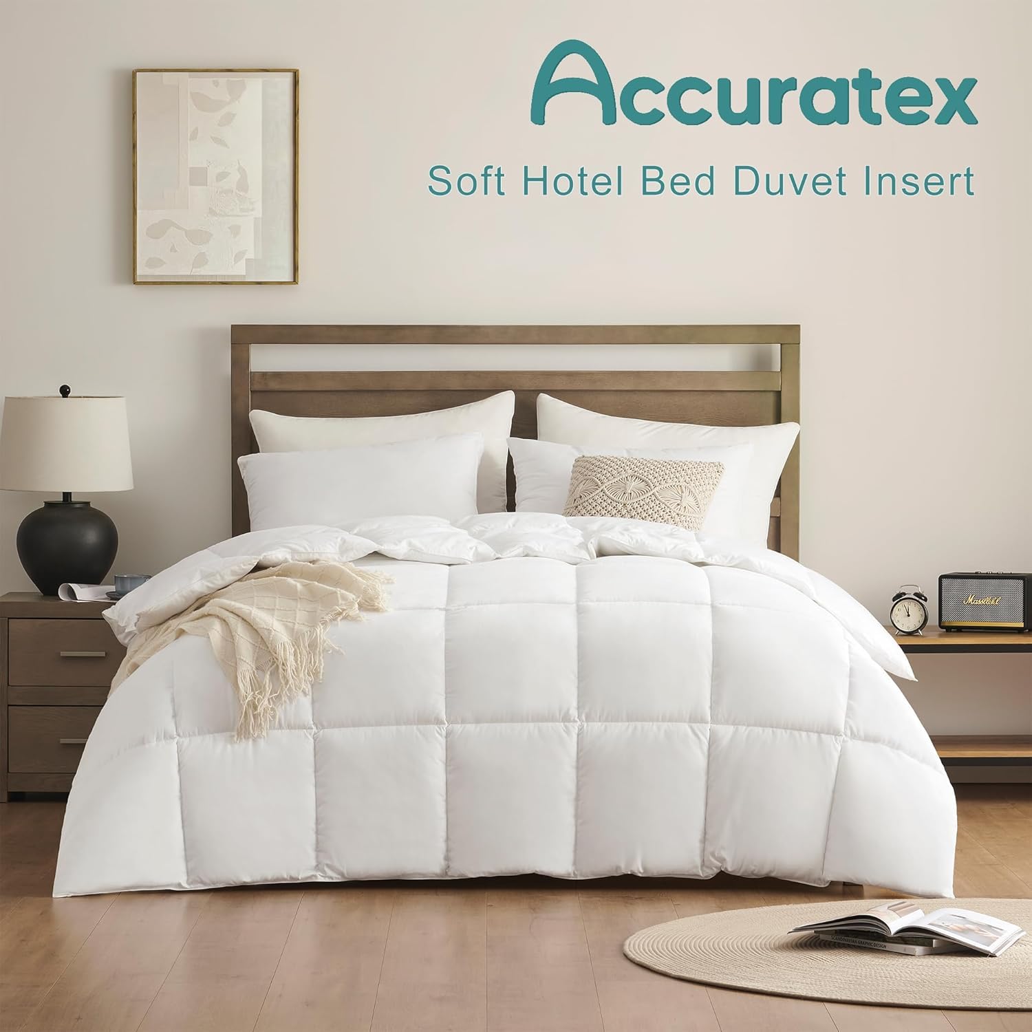 ACCURATEX Edredón de 100% algodón, 135 x 200 cm, 450 g/m², Muy Suave y Transpirable, hipoalergénico, con Cintas en Las Esquinas, Manta de Invierno, Lavable