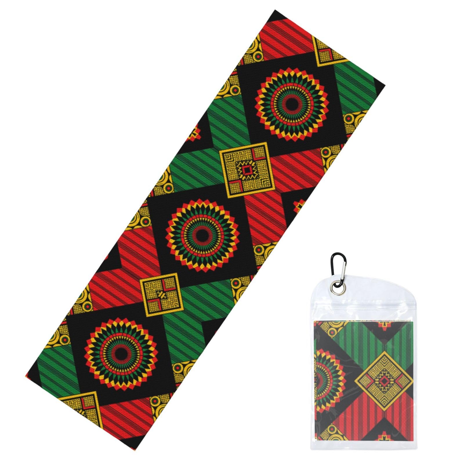 DUYIOKH Vibrant African Pattern Print Cooling Towel, Portable Towel for Gym Workout Golf Beach World Cup Sports Hot Weather