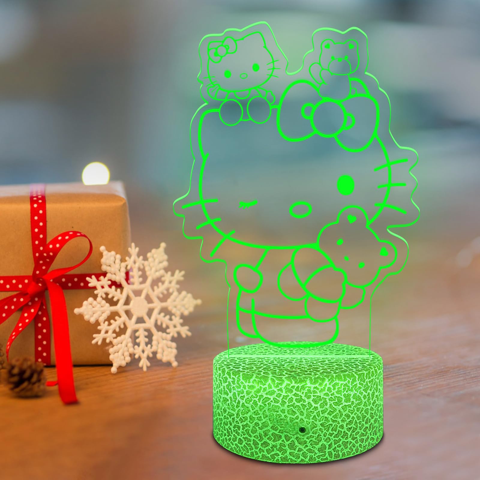 Veilleuse Chat LED BIRBANN - 7 Couleurs Tactile - Déco Chambre Kawaii - Cadeau Enfant - Alimentation USB/Piles