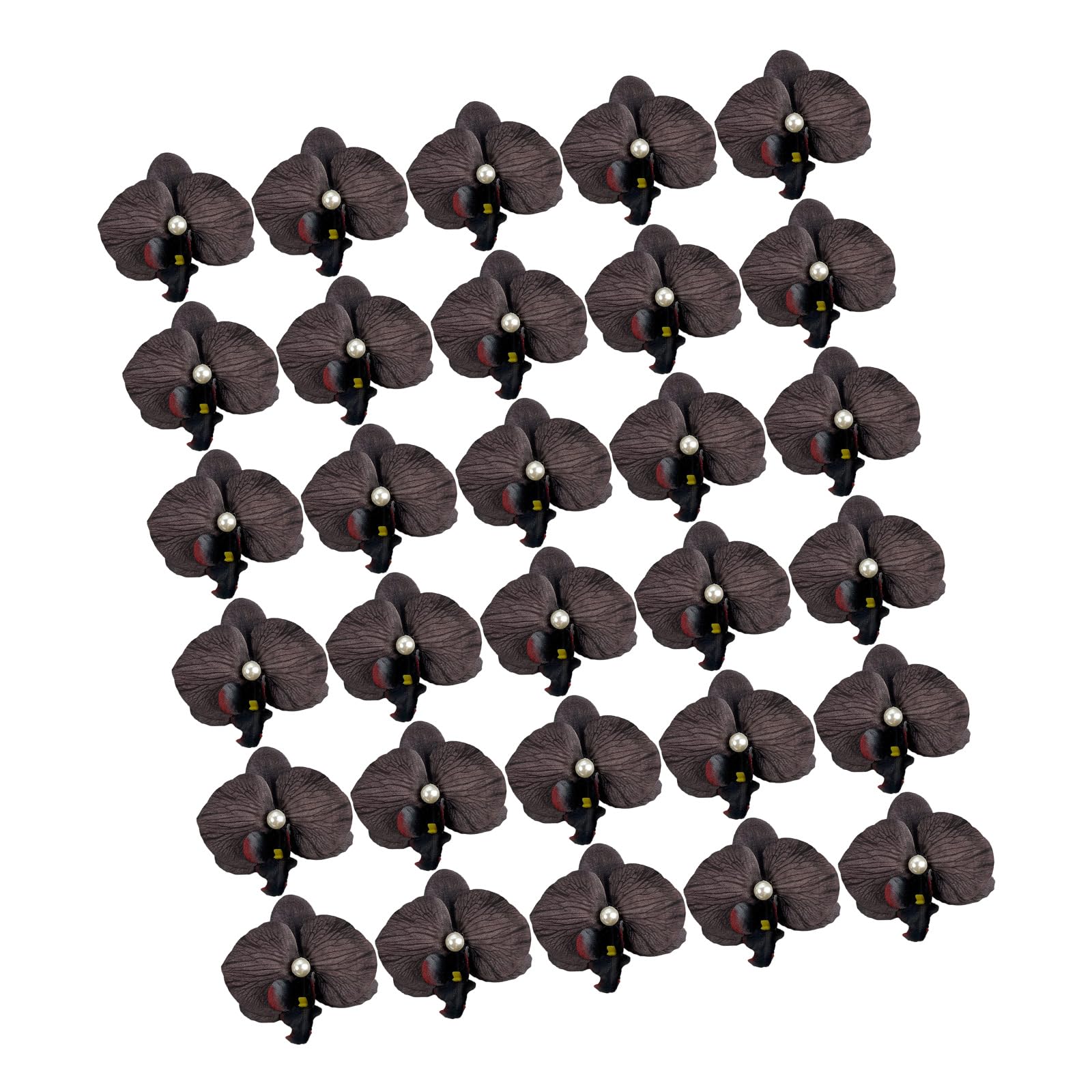 Mekalero Phalaenopsis Hair Clips 30Pcs Artificial Fabric Flower Decoration with Duckbill Clips for Home Party Decoration Headpieces Duckbill