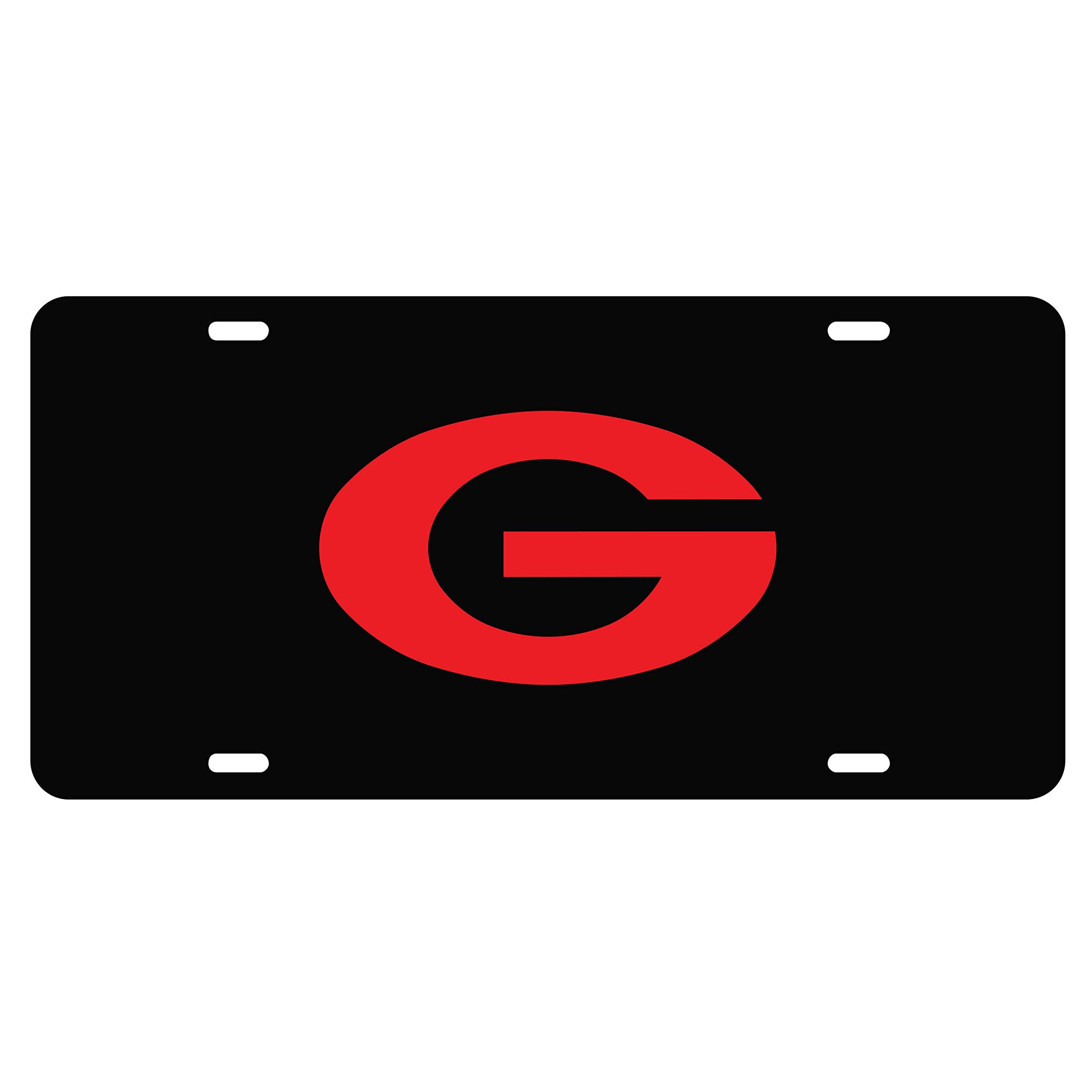 University of Georgia License Plates (04001) (04005) (04007) (04009) (04013) (04049) (04051) (04053) (Black Acrylic with Red Acrylic Logo (04173))
