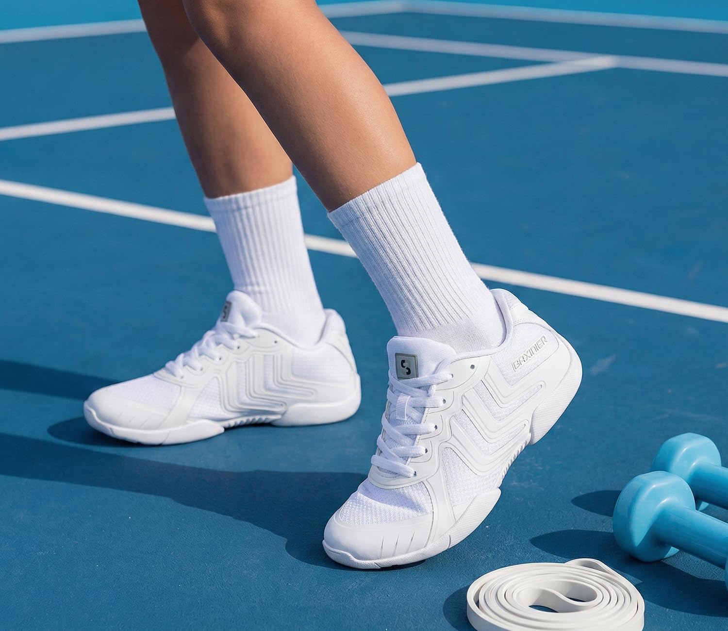 TUOTOM Girls White Cheer Shoes Youth Competition Cheerleading Dance Sneakers Breathable Athletic Training Tennis - Image 2