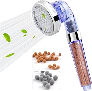 Shower Head and Hose,High Pressure Water Saving Shower Handheld, with 3 Spray Modes Adjustable Power Shower Head,Universal Filter Shower Head with Water Beads