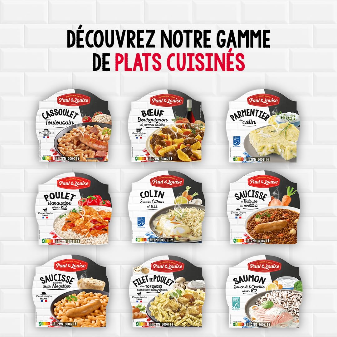 Paul & Louise - Poulet rôti à l'estragon et riz sauvage 300g - Plat Cuisiné Gourmand – Poulet Rôti Sauce Estragon – Repas Prêt à Déguster - Longue Conservation