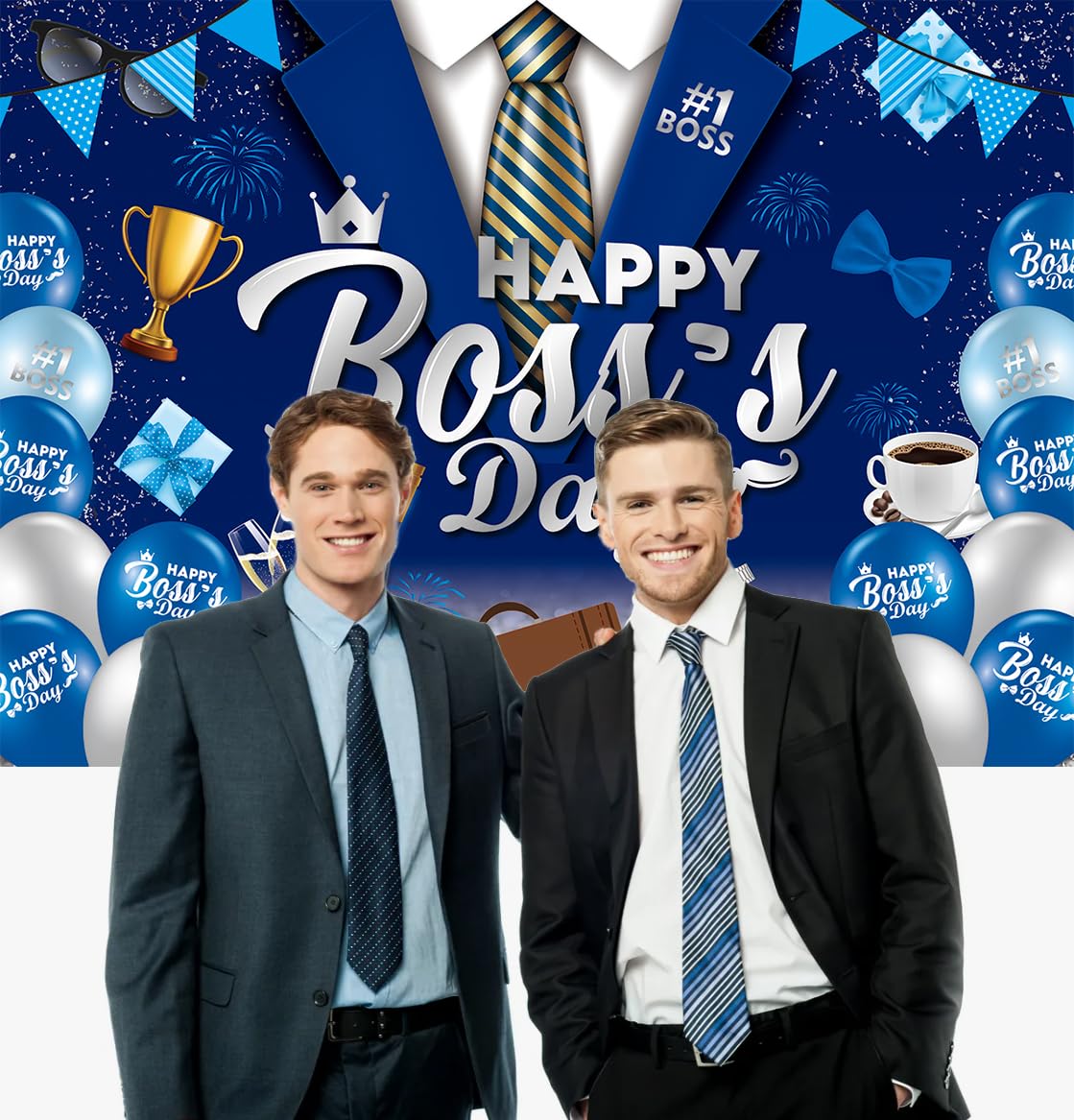 Happy Boss's Day Hintergrund-Banner (208,3 X 150 Cm) – Fotohintergrund Für Bürofeiern & Danksagungen | Aus Vinyl, Einfach Aufzuhängen