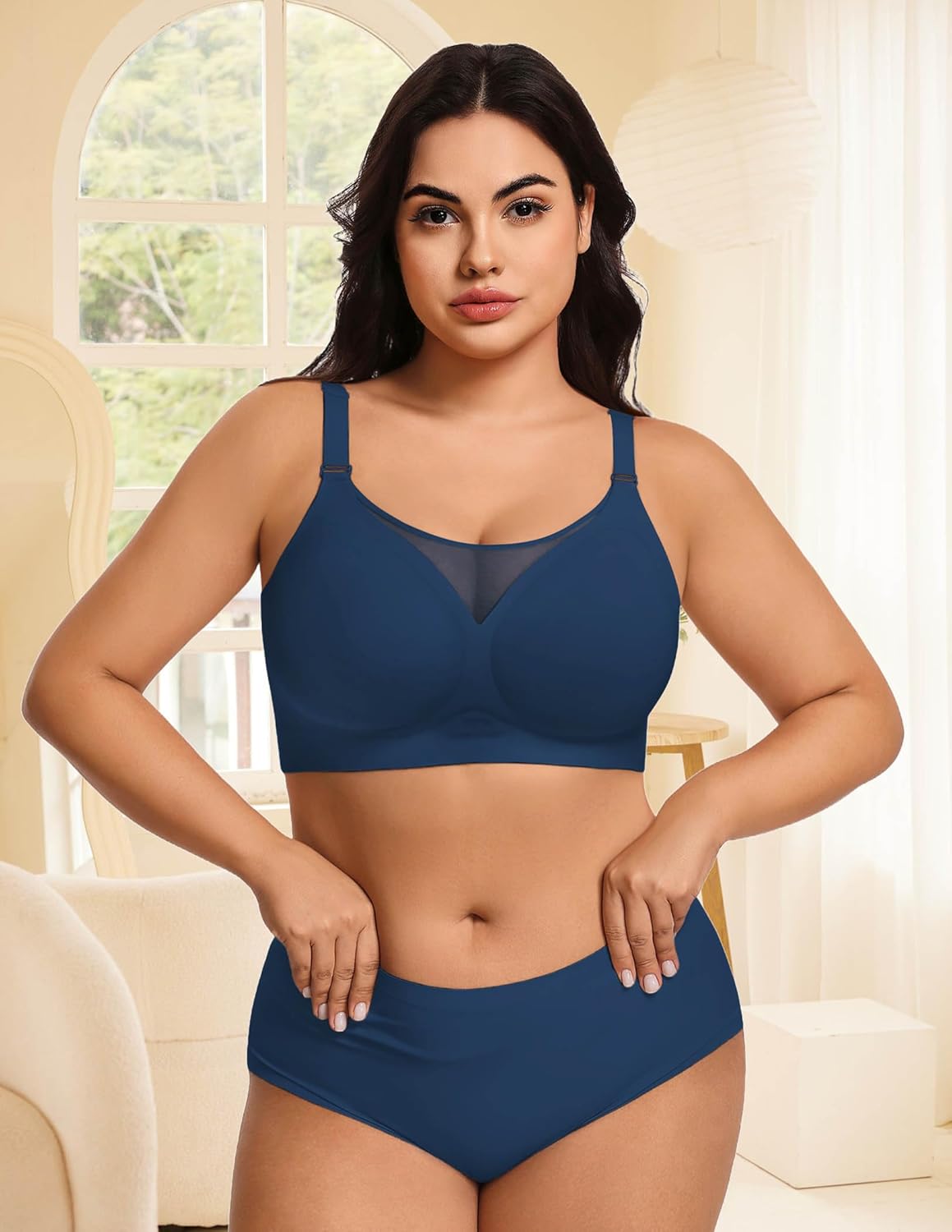 Avidlove Wireless Bras for Women Seamless Push Up Full Coverage Bra Mesh Comfy Bralette Tshirt Everyday Bras - Image 8