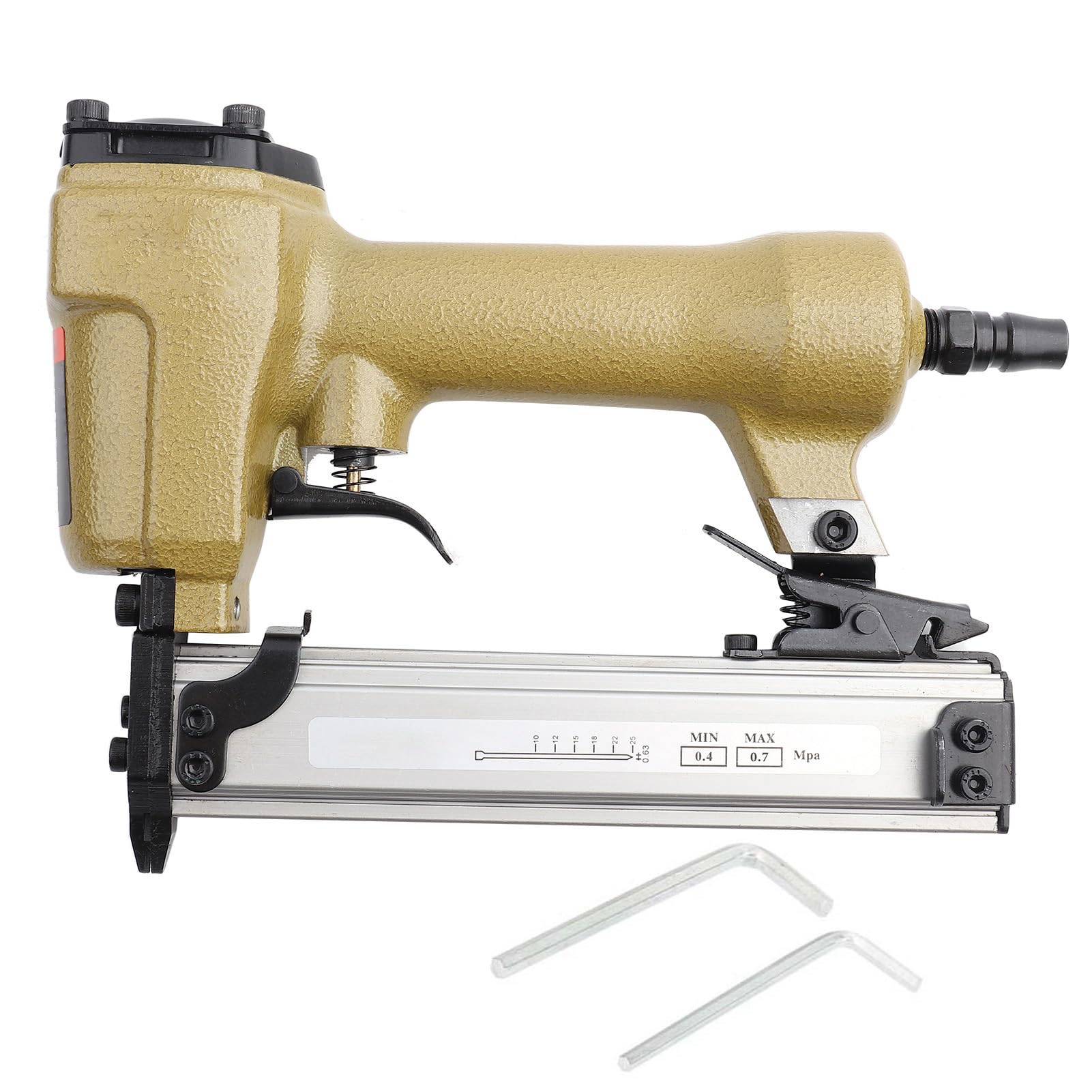 Ausla Chiodatrice Pneumatica Professionale, 10-25 mm, Capacità 100 Chiodi, per Armadietti e Giunzioni in Legno, Utensile ad Aria Compressa per Finiture