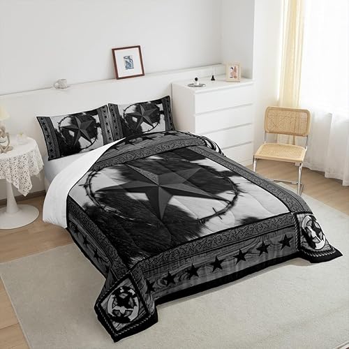 Miniatura 6 de Homewish Juego de edredón abstracto de piel de vaca para niños tamaño matrimonial decoración de Navidad para niños niñas y adultos edredón de madera