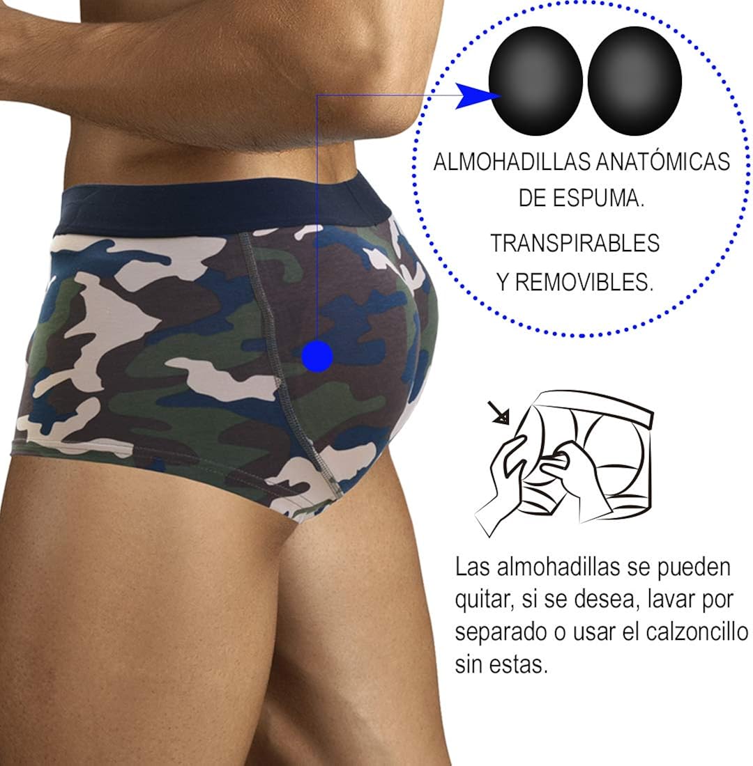 ARIUS Calzoncillo con Relleno Trasero - Ropa Interior con Almohadillas  anatómicas de Espuma - Boxer con Culo para glúteos más Redondeados:  Amazon.es: Ropa