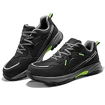 SPIEZ Scarpe da Lavoro di Sicurezza da Uomo, Resistenti all’olio, Punta composita Antiscivolo, Scarpe da Esterno e di Sicurezza, Nero, Verde EU 44
