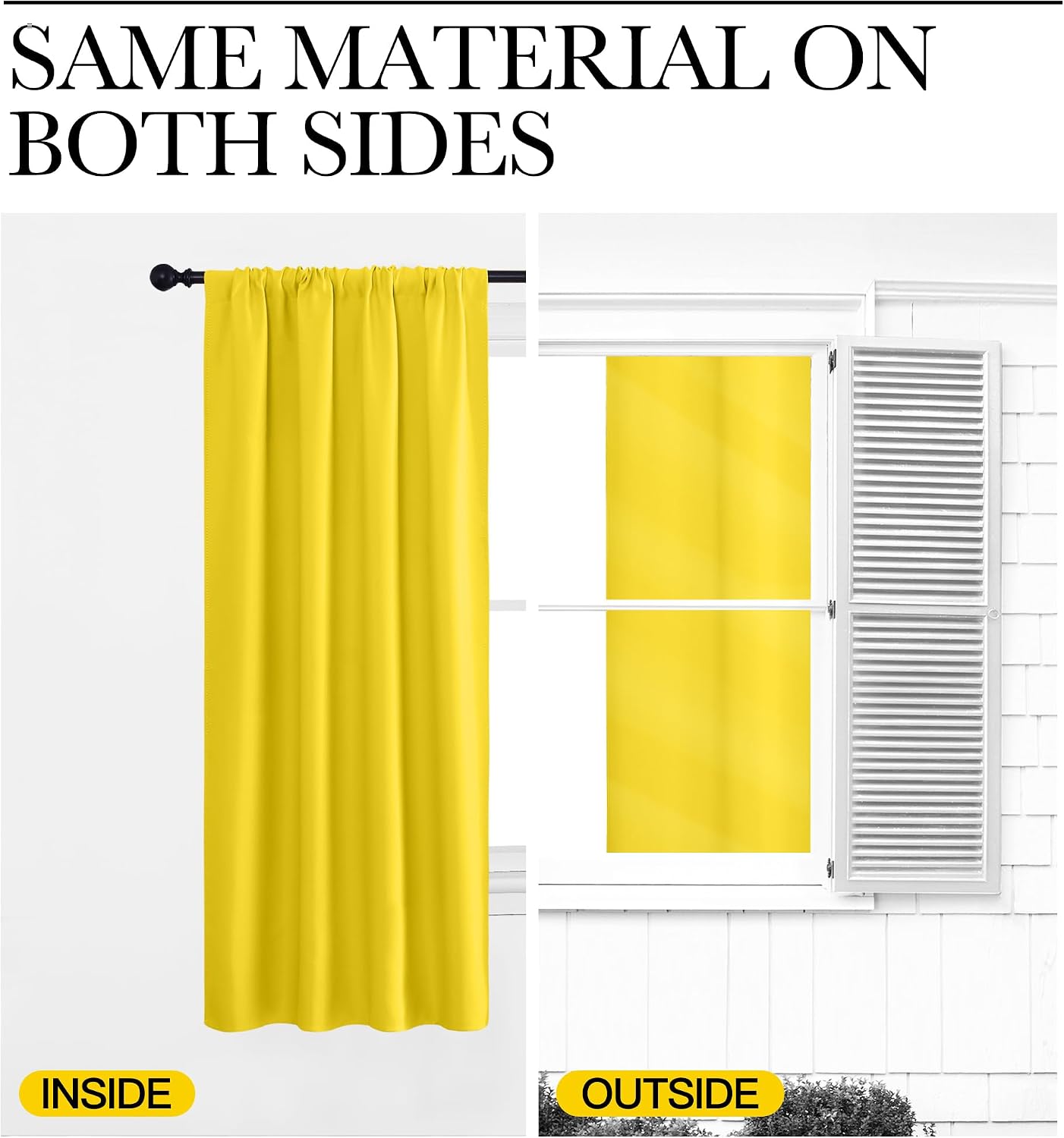 NICETOWN Bright Yellow Blackout Curtains 63 inches Long for Living Room, Darkening Window Curtain Panels, Easy-Care Solid Thermal Insulated Draperies/Drapes for Daughter Room thumbnail