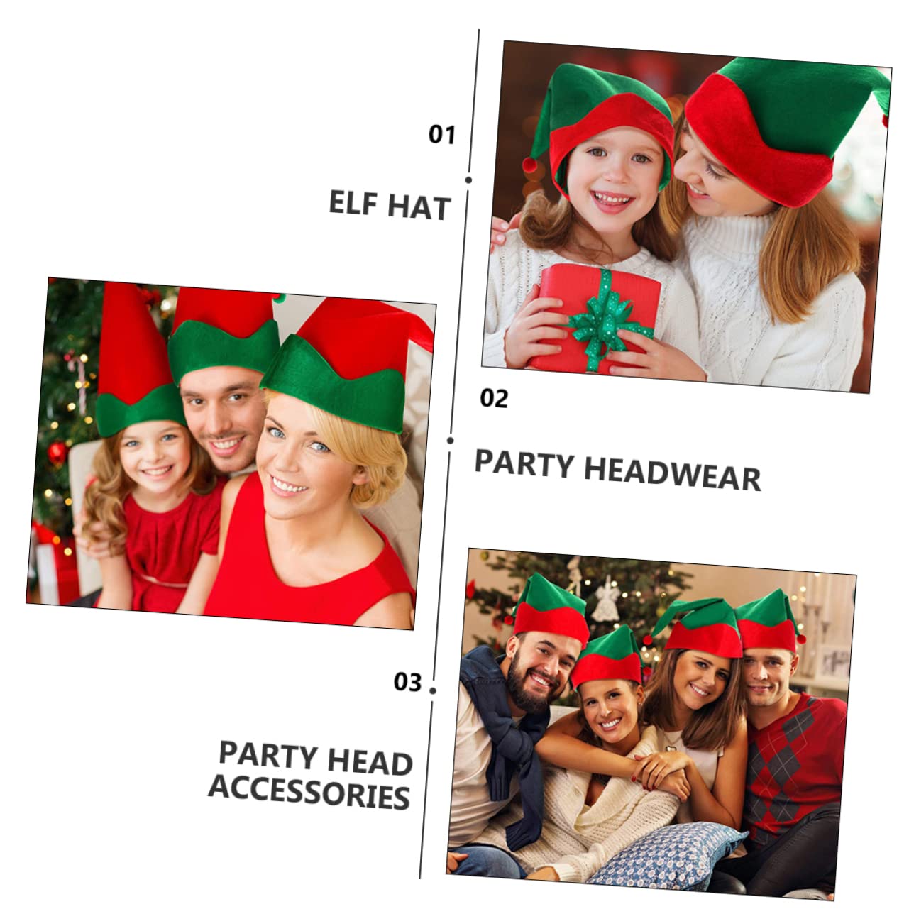PRETYZOOM 12 Pz Cappello a Punta Elfico Cappello Cosplay Elfo Bomboniere in Costume Da Festa Rosso Da Elfo Di Babbo Natale Cappelli Rossi Da Di Babbo Natale Raso