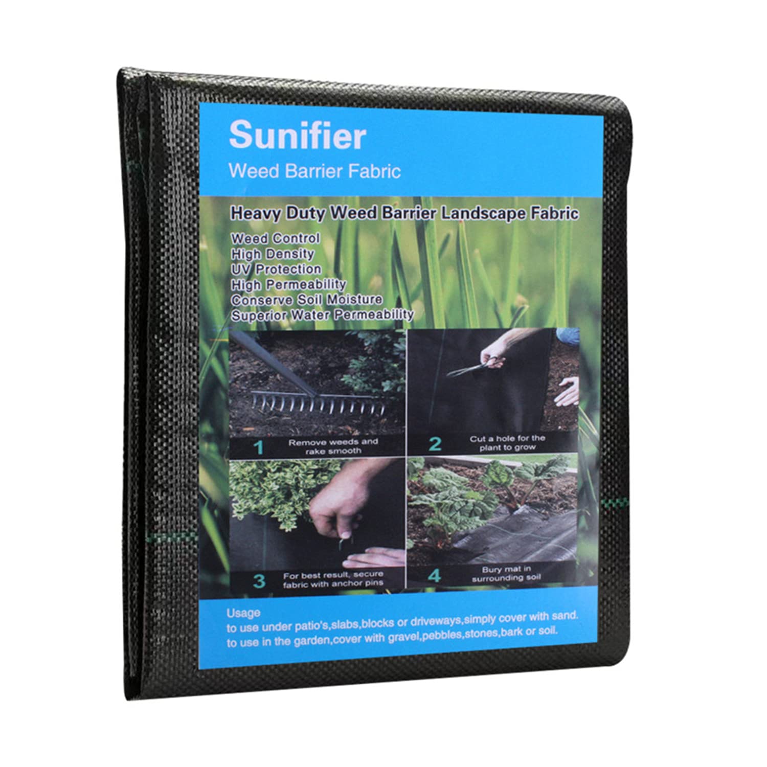 Weed Barrier Landscape Fabric Heavy Duty，Garden Fabric Weed Barrier，Black Mulch for Landscaping, Weed Blocker Fabric Garden Bed Cover Garden Supplies