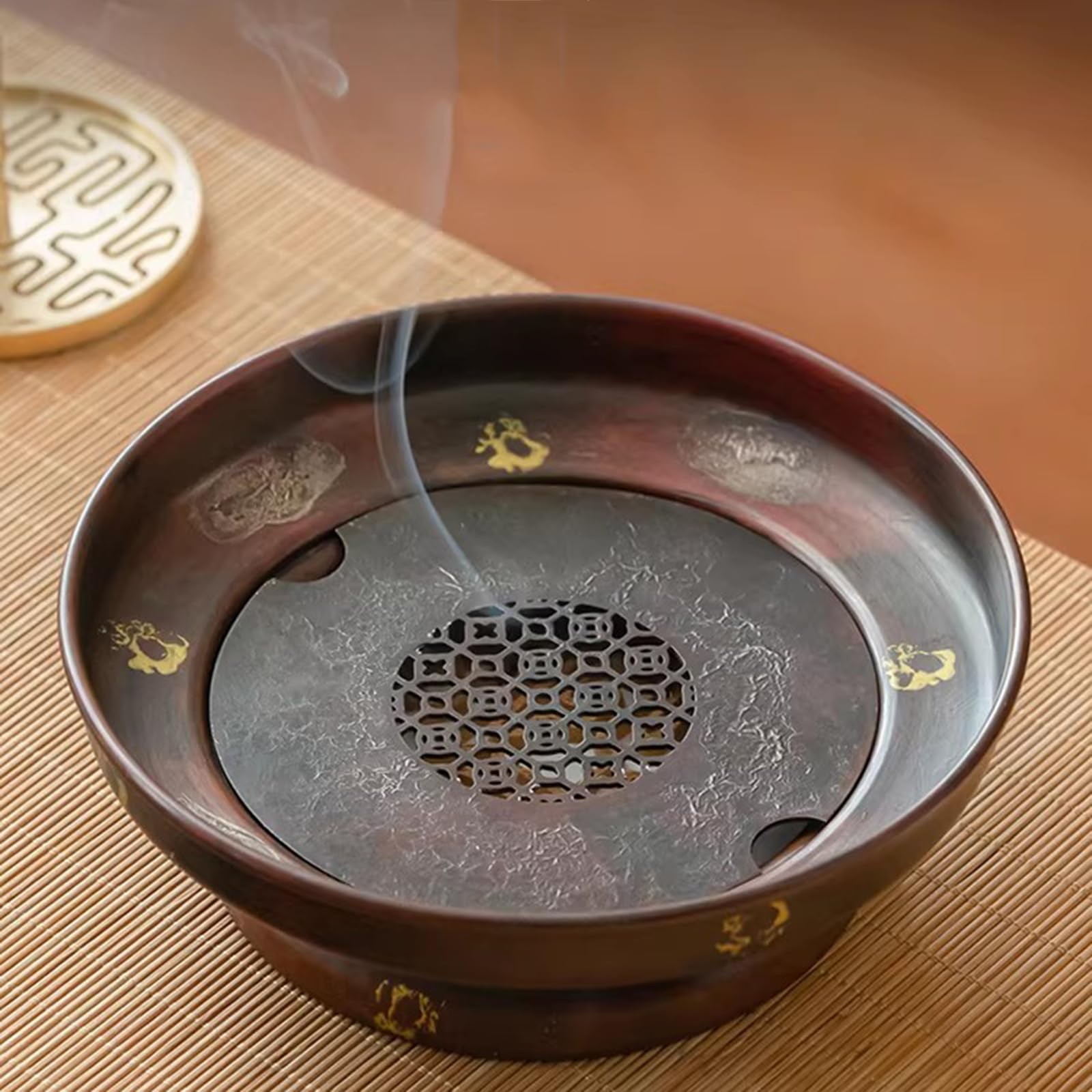 Kit bruciatore di incenso, 7 pezzi in ottone per la produzione di incenso, set con incensiere, stampo per sigillo, strumenti per la stampa per bastoncini, cono, bobina di incenso, accessori per la