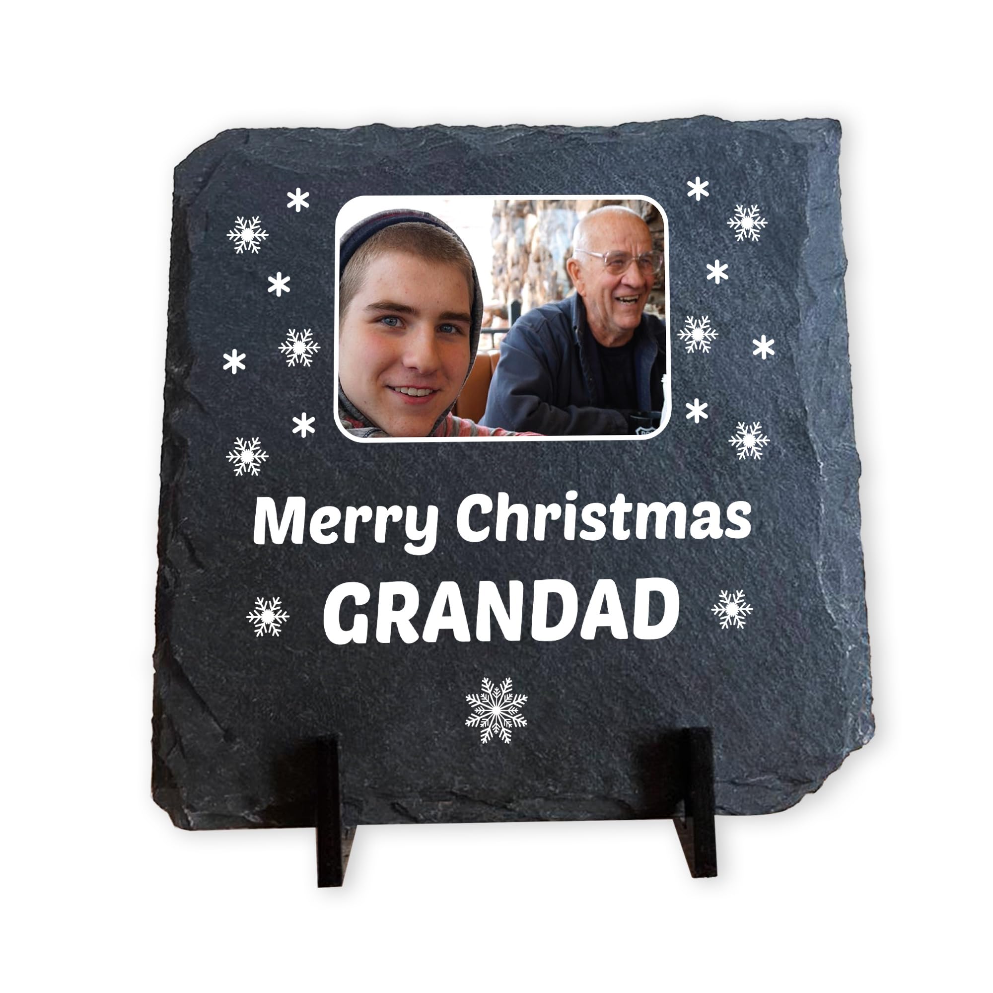 Red Ocean Personalised Grandad Christmas Slate Photo Plaque For Grandad, Present For Chirstmas, Personalised Christmas, From Granddaughter Grandson