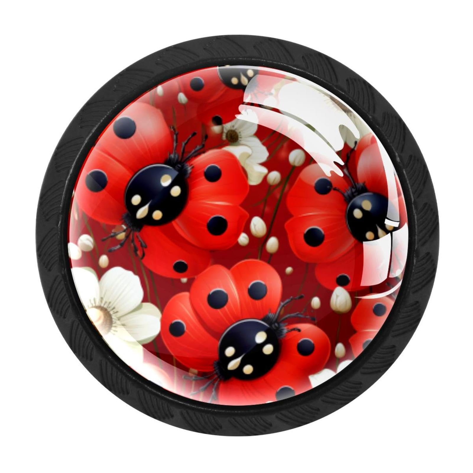Chenzzzz Multicolored 17 4 Pack Black Ladybird Cabinet Pulls Kitchen Cabinet Handles Ideal For Cabinet,Drawer,Cupboard And Wardrobe