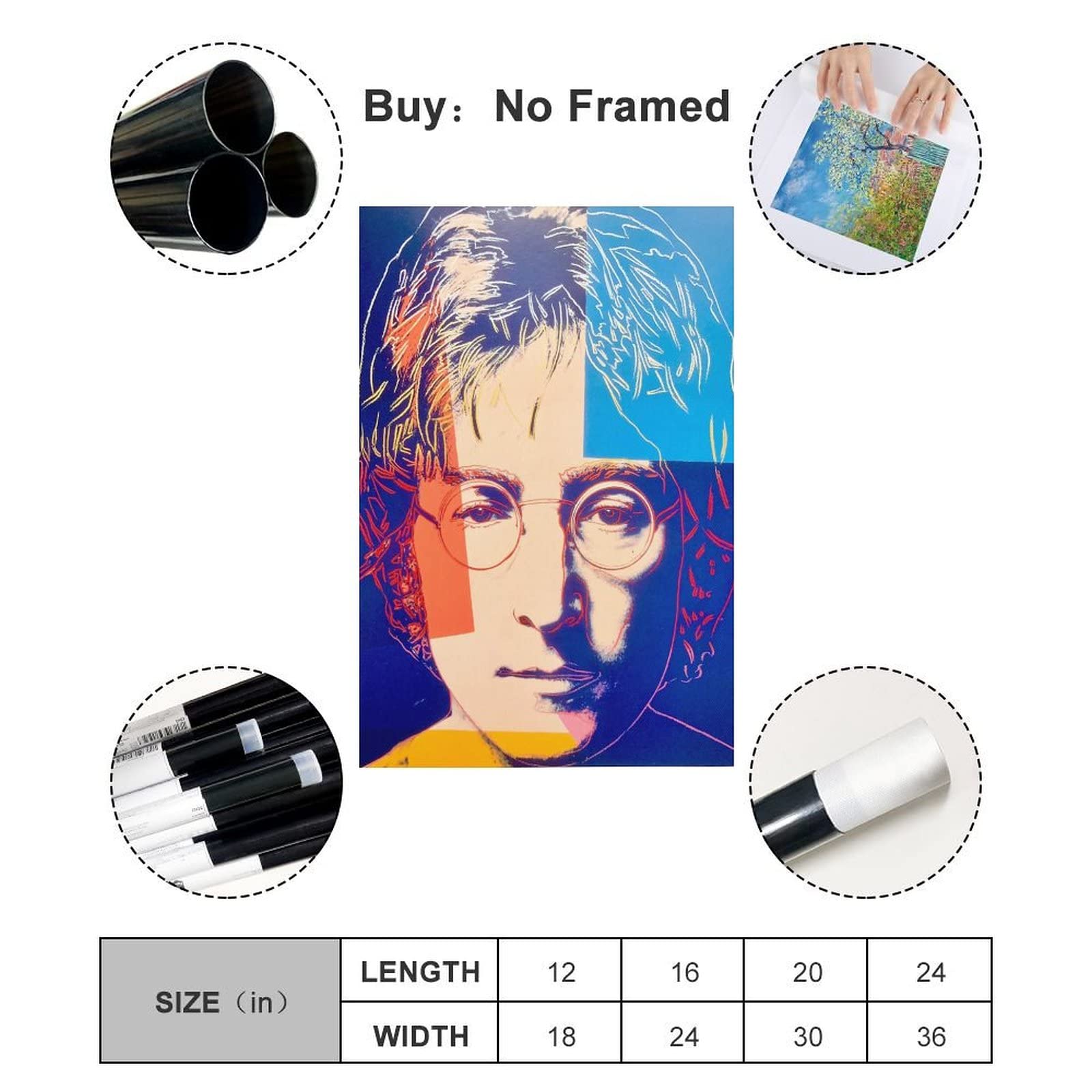 Amazon.co.jp: 画家アンディ・ウォーホル 肖像画ジョン・レノン