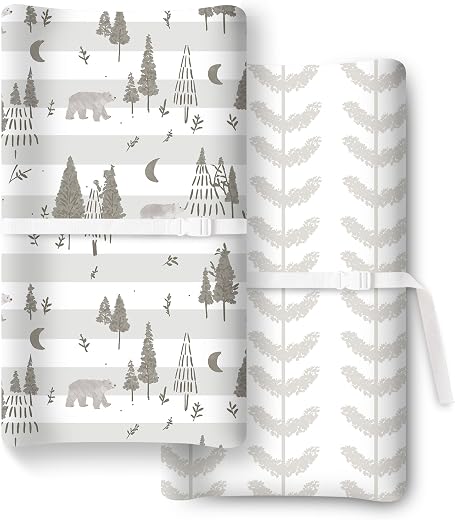 Extra Stretchy Changing Pad Cover, Ultra Soft Premium Jersey Knit Changing Pad Sheets, Unisex for Boys Girls, Fits All Standard Changing Tables/Dresser Tops – 2 Pack