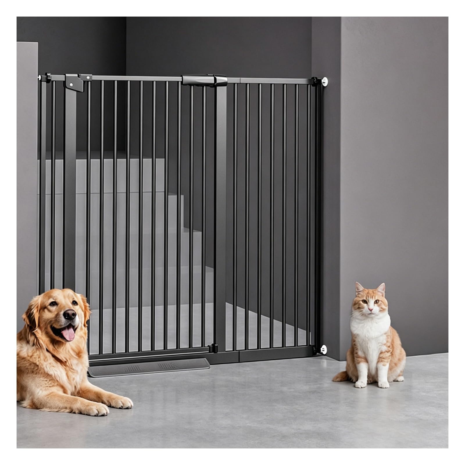 Zuiquity Pet Gate no Drill Auto Close Dog Gate with 180°, Dog Gate Indoor Swing Door, Safety Gate for Doorways Stairs, 1.4in Gap, Pressure Mounted(Size:76-85cm/30-33in,Color:black)