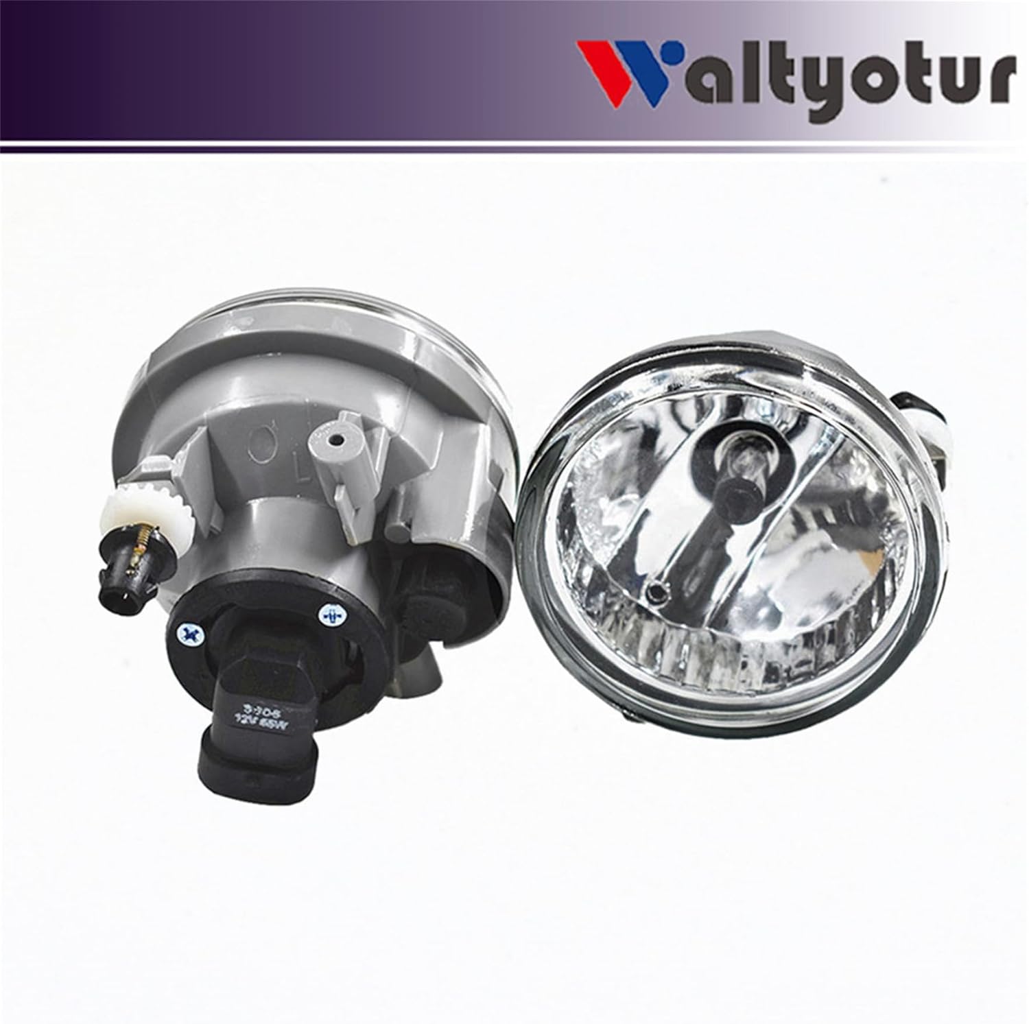 waltyotur A Pair Driver+Passenger Clear Len Fog Lights Bumper Driving Lamps Assembly Replacement for Prius 2004-2009