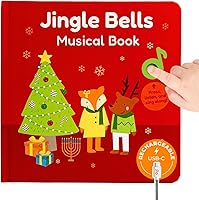 Vista 1 de Cali's Books Jingle Bells - Libro musical de Navidad recargable USB-C - Libros interactivos de Navidad para niños y bebés - Libros de sonido
